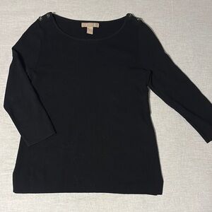 Banana Republic Elegant Black 3/4 sleeve Top XS